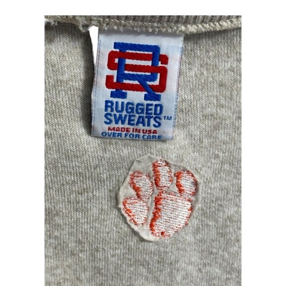 Rugged Sweats Clemson University Fleece Quarter Zip Jacket XL Heather Gray USA - Picture 3 of 13